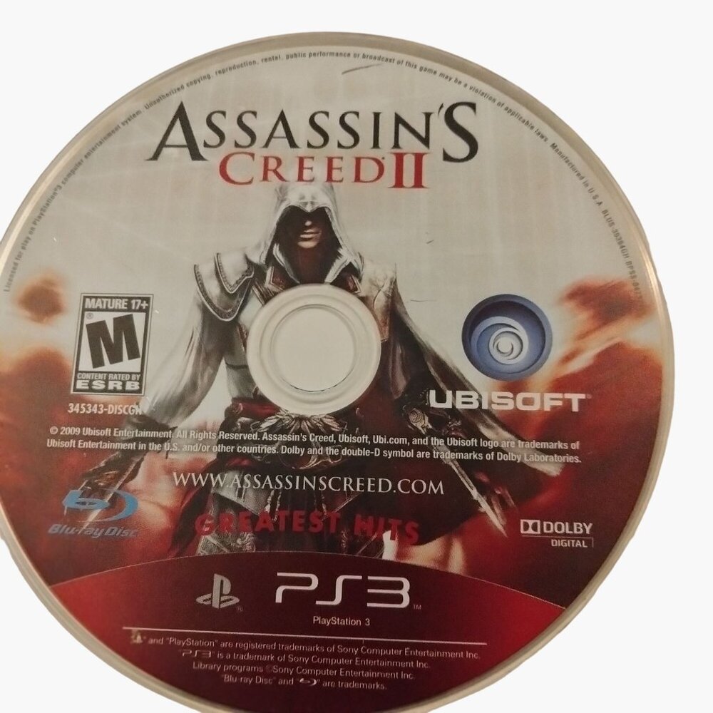 Assassins Creed II Greatest Hits PS3 Game Disc Only